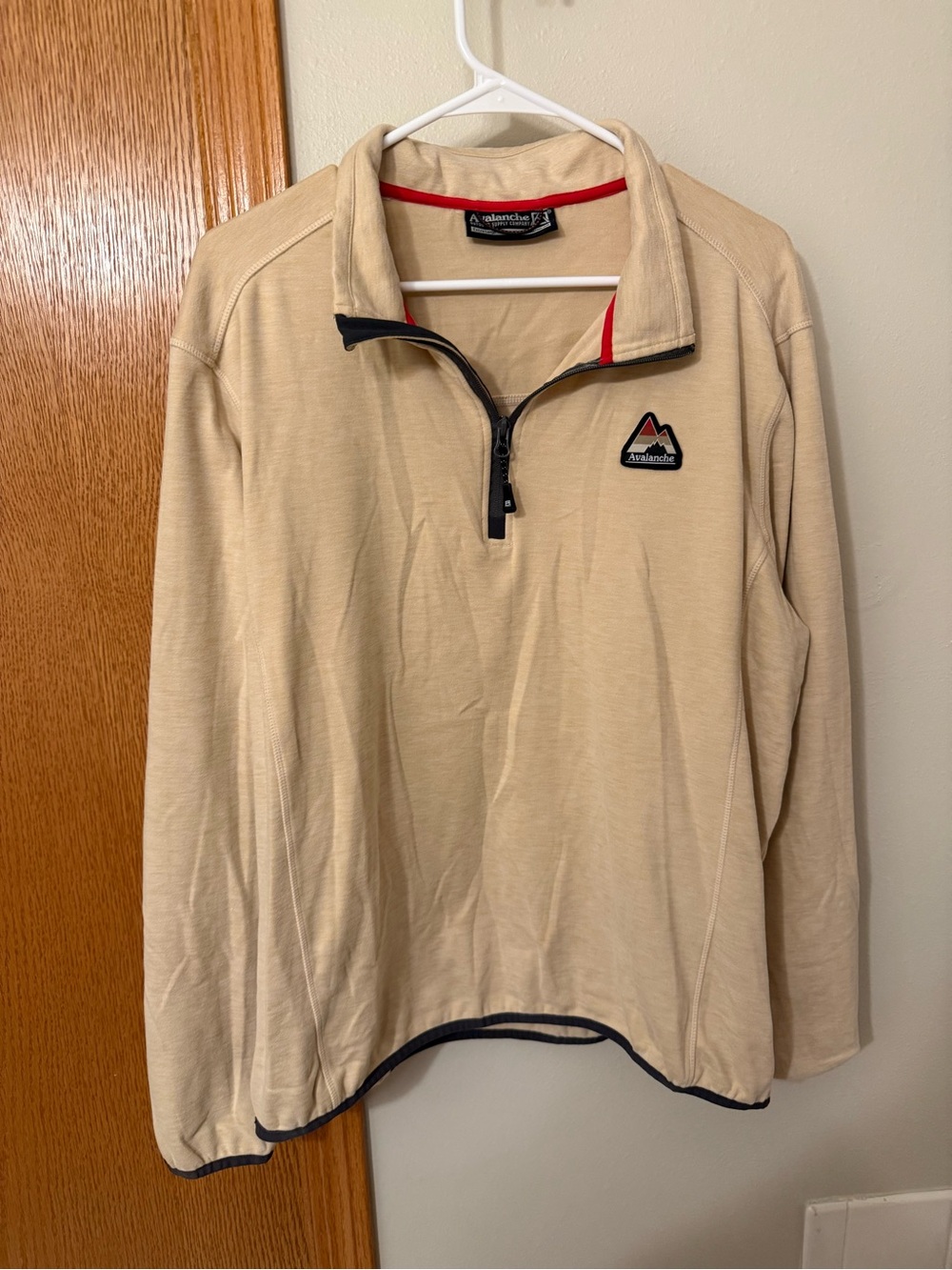 Avalanche Men’s Tan Zip-Up Pullover with Black Trim